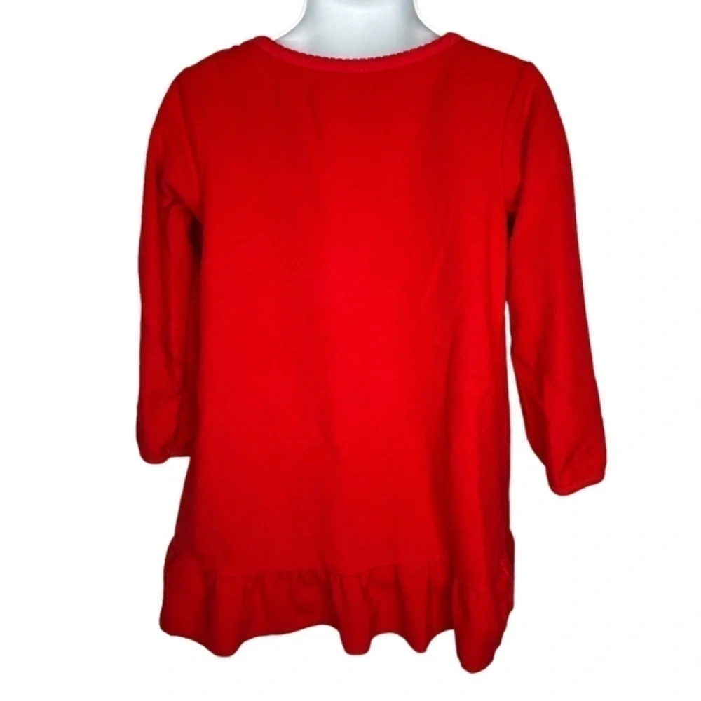 Carters‎ Girls Winter Nightgown Pajamas Size S Red Fleece Embroidered Snowman